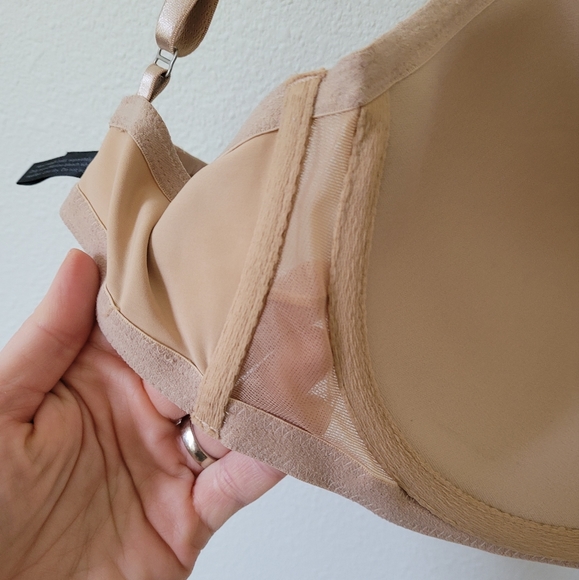 Soma Bridget Bra Sheer Camisole Lightly Padded Tan Beige Sz 34DD - Picture 12 of 15